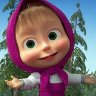 🤗 Masha Masha and the Bear cartoon, meisje, animatie, Masja, beer telegram sticker