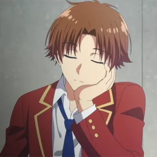 🍁 Ayanokouji Kiyotaka Classroom of the Elite anime, scuola, studente, dormire telegram sticker
