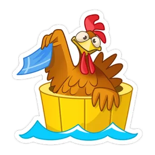 👋 kurczak, kąpiel, kreskówka, zwierzę, ptak, słodki telegram sticker