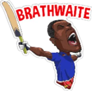 🏏 BRATHWAITE Cricket, Sport, Sportler, Jubel, Brathwaite telegram sticker