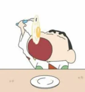 🍳 Shin-chan Nohara Crayon Shin-chan กิน, อนิเมะ, ชินจัง, อาหาร, อาหารเช้า telegram sticker