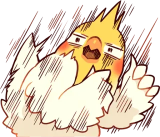 😱 鳥, オカメインコ, ショック, 恐怖, 怖い, アニメ telegram sticker