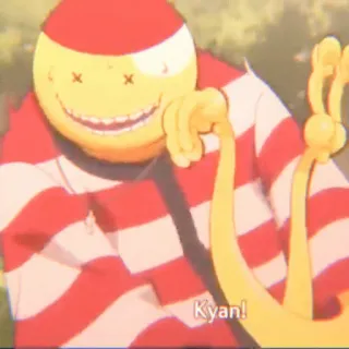 😀 Koro-sensei Assassination Classroom Kyan! Anime, Professor, Tentáculo, Amarelo, Monstro telegram sticker