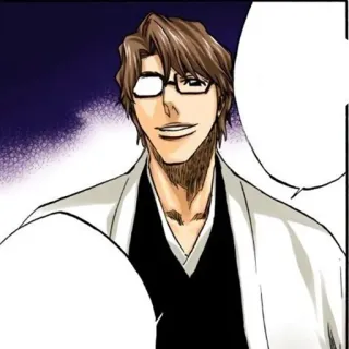 🧬 Aizen Bleach 애니메이션, 만화, 악당, 캐릭터, 안경 telegram sticker