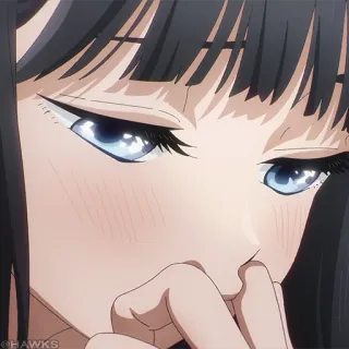 💠 Anime, Ragazza, Faccia, Primo piano, Rossore, Occhi telegram sticker