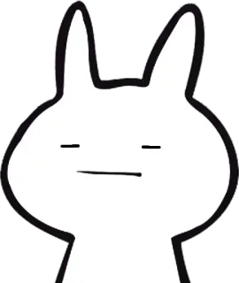 😑 coniglio, coniglietto, carino, animale, cartone animato, bianco, personaggio telegram sticker
