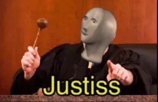 👵 Justiss Meme, Juge, Stonks, Justice whatsapp sticker