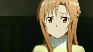 🙂 Asuna Yuuki Sword Art Online anime, ragazza, femmina, cartone animato, personaggio, sorriso, Asuna, Sword Art Online telegram sticker