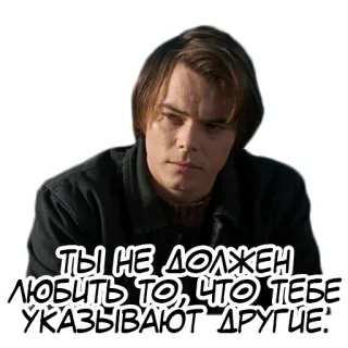 ☝️ ТЫ НЕ ДОЛЖЕН ЛЮБИТЬ ТО, ЧТО ТЕБЕ УКАЗЫВАЮТ "ДРУГИЕ". telegram sticker