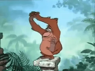 😆 King Louie The Jungle Book Affe, Disney, Dschungel, Figur, animiert, tanzend telegram sticker