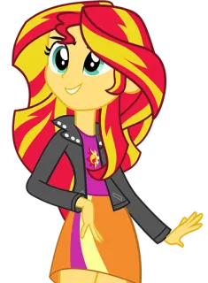 😏 Sunset Shimmer My Little Pony: Equestria Girls アニメ, 女の子, 夕焼け, きらめき, エクエストリア・ガールズ, マイリトルポニー, キャラクター whatsapp sticker