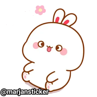 ❤️ @marjansticker зайчик, милый, мультяшный, животное, наклейка, каваий, кролик telegram sticker