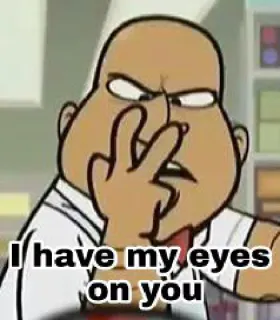 👁 I have my eyes on you глаза, наблюдение, угроза, наблюдение, мультфильм telegram sticker
