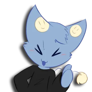 😁 만화 고양이, 파란 캐릭터, 귀여운, 스티커, 애니메이션 telegram sticker