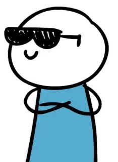 😎 Desenho animado, Personagem, Óculos de sol, Legal, Desenho whatsapp sticker