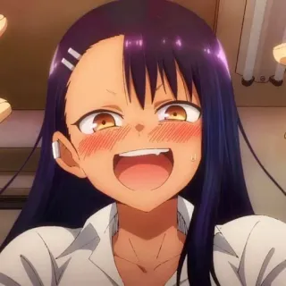 🌟 Nagatoro Don't Toy with Me, Miss Nagatoro Anime, Cartoon, lächelnd, glücklich, Nagatoro whatsapp sticker