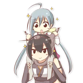🙂 anime, chibi, cute, friendship, cartoon, kawaii telegram sticker