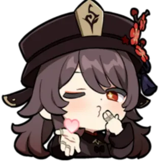 😘 Hu Tao Genshin Impact Anime, Videojuego, Sticker, Personaje, Hu Tao, Genshin Impact telegram sticker
