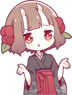 👐 Anime Mädchen, Chibi, Niedlich, Ausdruck, Fragend, Verwirrt, Japanischer Stil whatsapp sticker