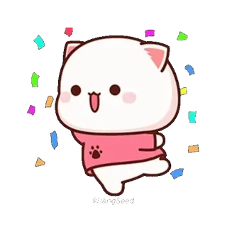 💃 猫, 可爱, 动物, 卡哇伊, 宠物, 庆祝 whatsapp sticker
