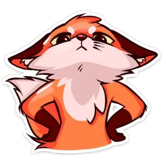 🙂 rubah, kartun, binatang, lucu, oranye, berbulu, mamalia, satwa liar telegram sticker