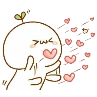 💕 милый, любовь, сердечки, воздушный поцелуй, мультфильм telegram sticker