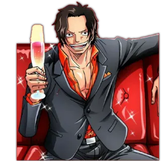 🥂 Ace One Piece One Piece, Эйс, Аниме, Манга, Персонаж, Анимированный, Крутой telegram sticker