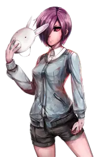 😏 Touka Kirishima Tokyo Ghoul anime, ghoul, mask, girl whatsapp sticker