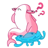 🤔 Kartun, Lumba-lumba, Merah muda, Lucu, Binatang, Makhluk laut whatsapp sticker