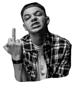👌 dedo do meio, ofensivo, gesto, homem, preto e branco, pessoa telegram sticker