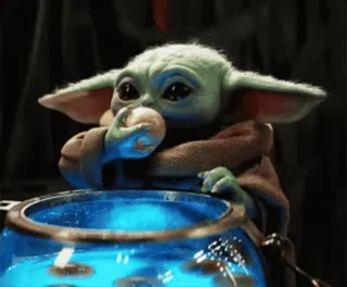 🟢 Baby Yoda The Mandalorian Baby Yoda, The Mandalorian, Grogu, Star Wars, süß, Figur, Fantasy whatsapp sticker