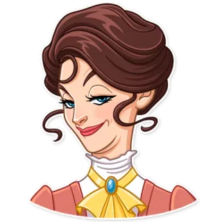 😏 wanita, kartun, angkuh, elegan, nyonya telegram sticker