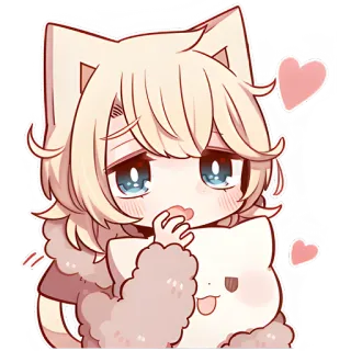 🫢 animé, mignon, kawaii, coeur, chibi telegram sticker