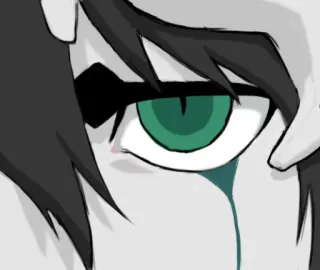 😒 oeil, triste, pleurs, vert, animé telegram sticker