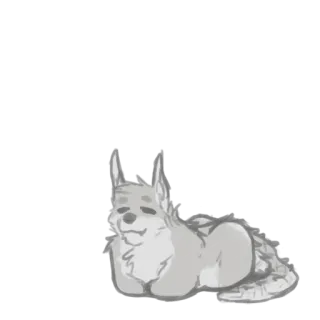 😌 animal, lobo, cachorro, fofo, desenho animado, animal de estimação, animal doméstico telegram sticker