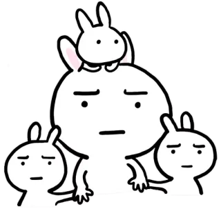 😂 rabbit, cartoon, animal, cute, funny telegram sticker