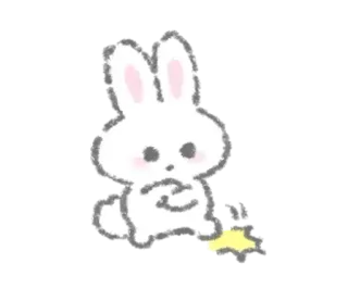 🍵 lapin, mignon, animal, dessin animé, étoile telegram sticker