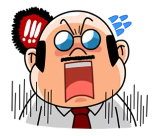 😱 en colère, dessin animé, expression, frustré, stressé, bureau, manager, homme d'affaires telegram sticker