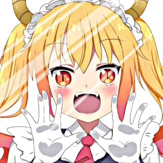 🐉 Tohru Miss Kobayashi's Dragon Maid Anime, Dragón, Maid, Kawaii, Lindo, Fantasía telegram sticker
