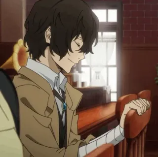 ✨ Osamu Dazai Bungo Stray Dogs อนิเมะ, โอซามุ ดาไซ, Bungo Stray Dogs, ดาไซ, ตัวละคร telegram sticker