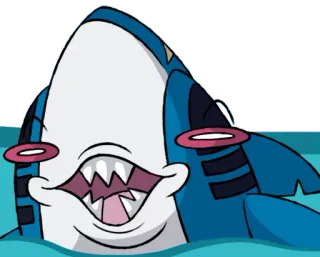 🦈 tubarão, desenho animado, engraçado, animal, criatura marinha, peixe telegram sticker