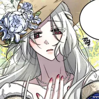 🕊 끙... женщина, персонаж, цветы, шляпа telegram sticker