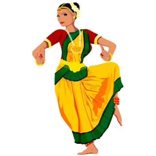 😊 Danza indiana, Bharatanatyam, Ballerino, Tradizionale, Cultura, India telegram sticker