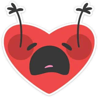 ❤️ cuore, triste, cartoni animati, amore, carino, emoji, espressione whatsapp sticker