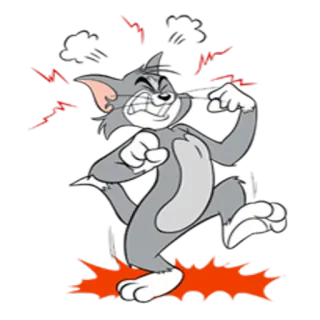 😁 Tom Cat Tom and Jerry cartoon, cat, angry, animation telegram sticker