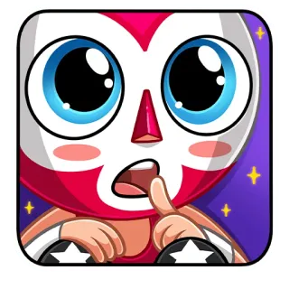 😳 Луча Либре, Рестлер, Маска, Мультфильм, Стикер, Палец, Тссс whatsapp sticker