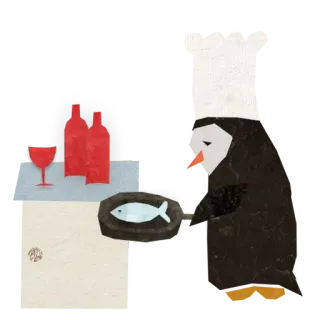 😞 chef, cucina, vino, pesce, ristorante, cibo telegram sticker