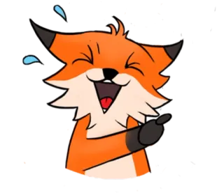 😬 renard, rire, dessin animé, emoji, expression, mignon, joyeux whatsapp sticker