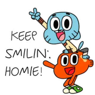 ✌ Gumball Watterson The Amazing World of Gumball Cartoon, Gumball, Darwin, Freundschaft, Kinder telegram sticker