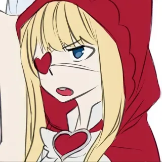 🦄 anime, manga, character, cartoon, illustration, red hood, heart telegram sticker